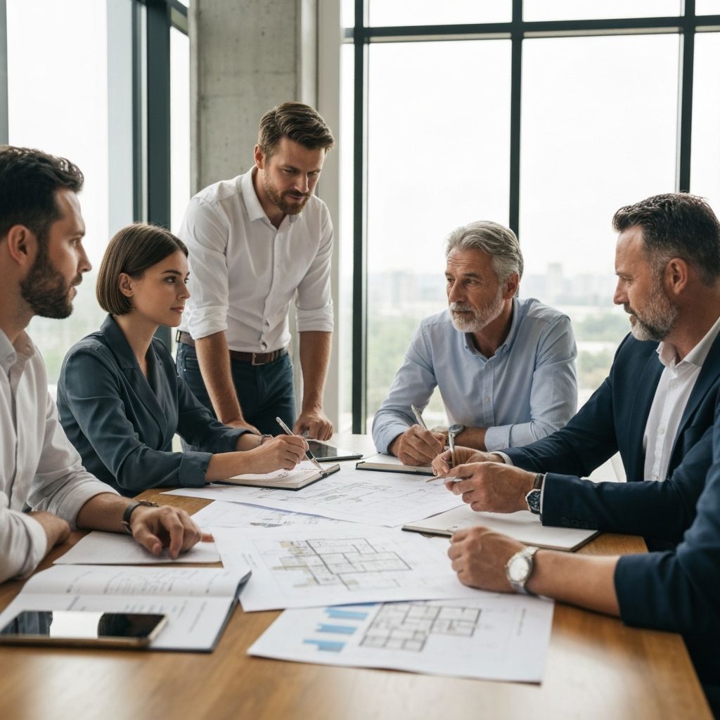 Dueños de cadenas de restaurantes y retail trabajando con consultores financieros